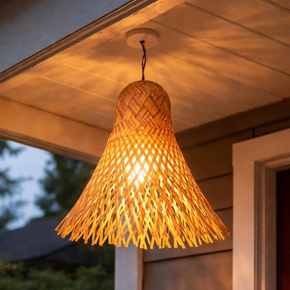 Handmade Bamboo Bell Shape Pendant Lamp